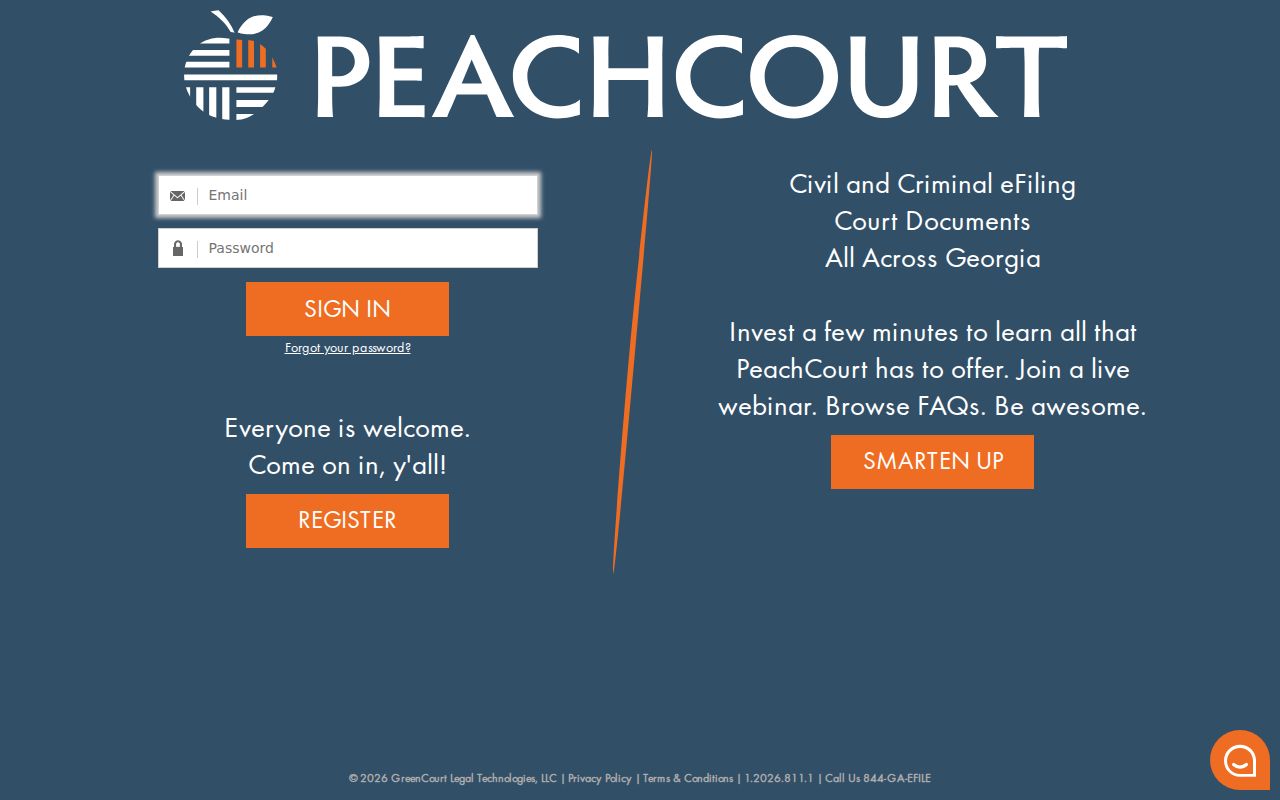 PeachCourt login for Jefferson County case access