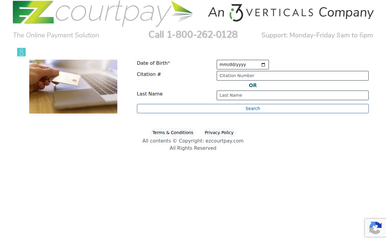 EZCourtPay lookup fields for the Stapleton court docket