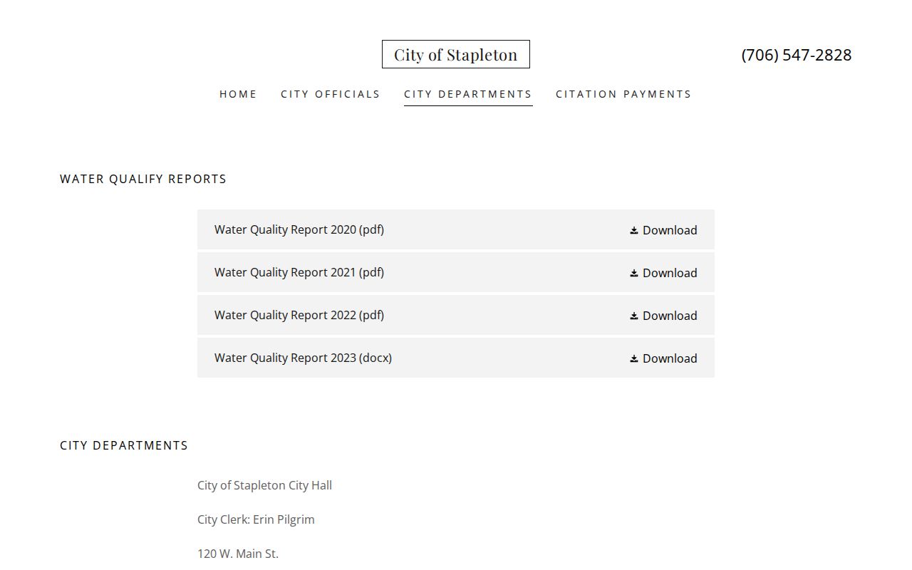 Stapleton city departments listing municipal court contacts