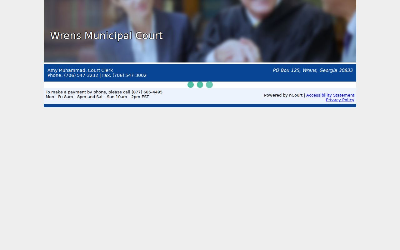 Wrens court docket nCourt citation payment controls